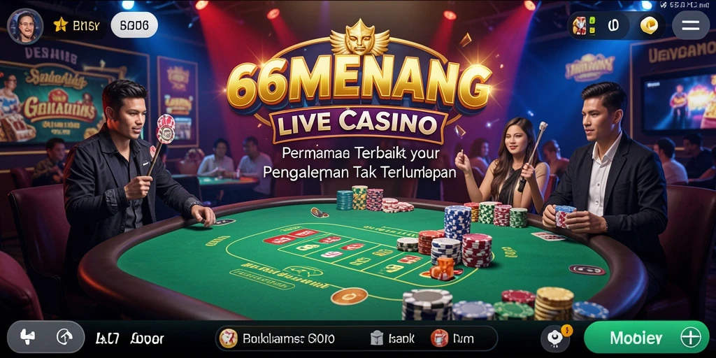 Tampilan utama gameplay Live Casino 66MENANG dengan dealer profesional.