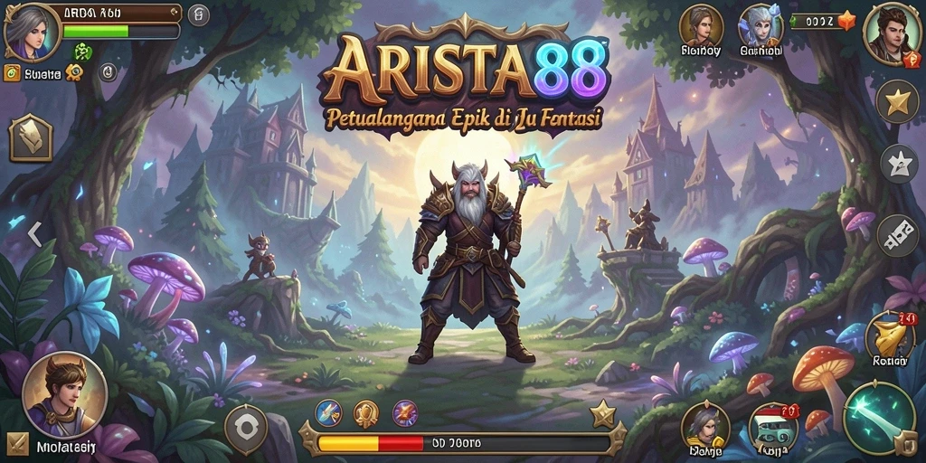 Tampilan gameplay ARISTA88 yang menampilkan petualangan seru dan karakter menarik.