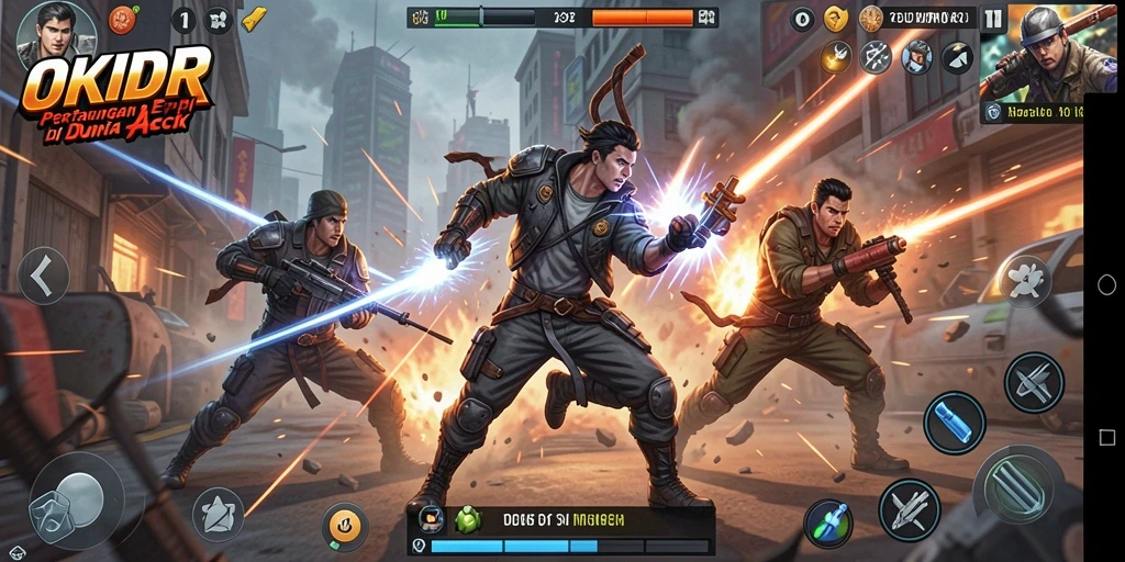 Screenshot gameplay OKIDR menampilkan aksi seru dan karakter dinamis.