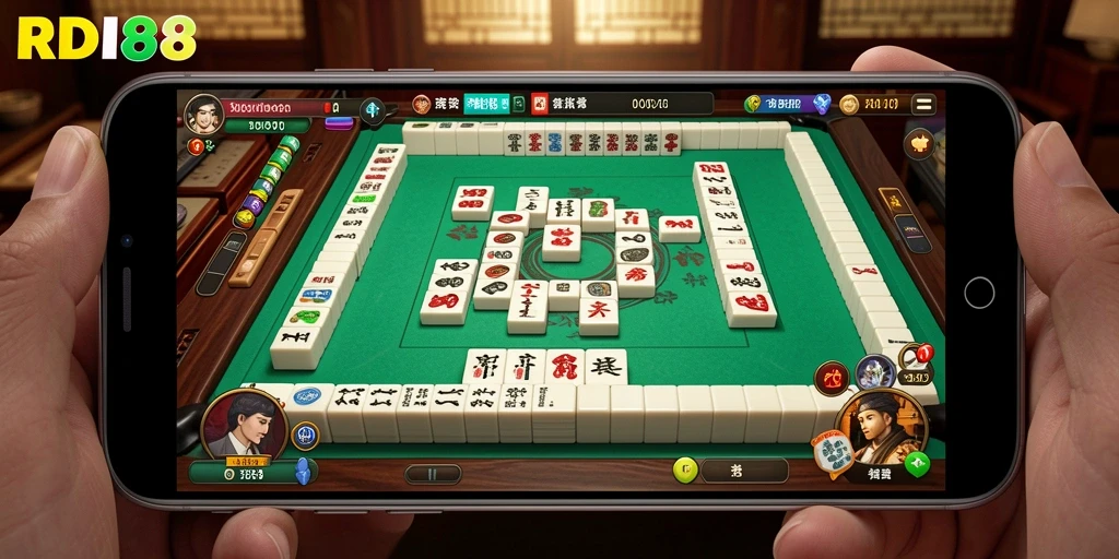 Screenshot RDI88 menampilkan gameplay Mahjong yang seru dan menarik.
