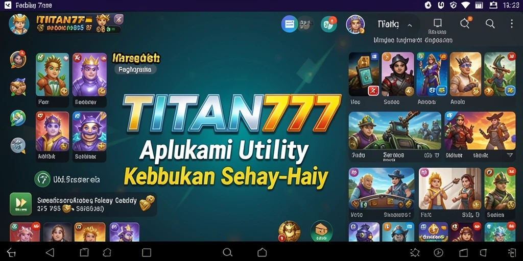 Screenshot utama TITAN777 menampilkan dashboard aplikasi Utility yang terorganisir.